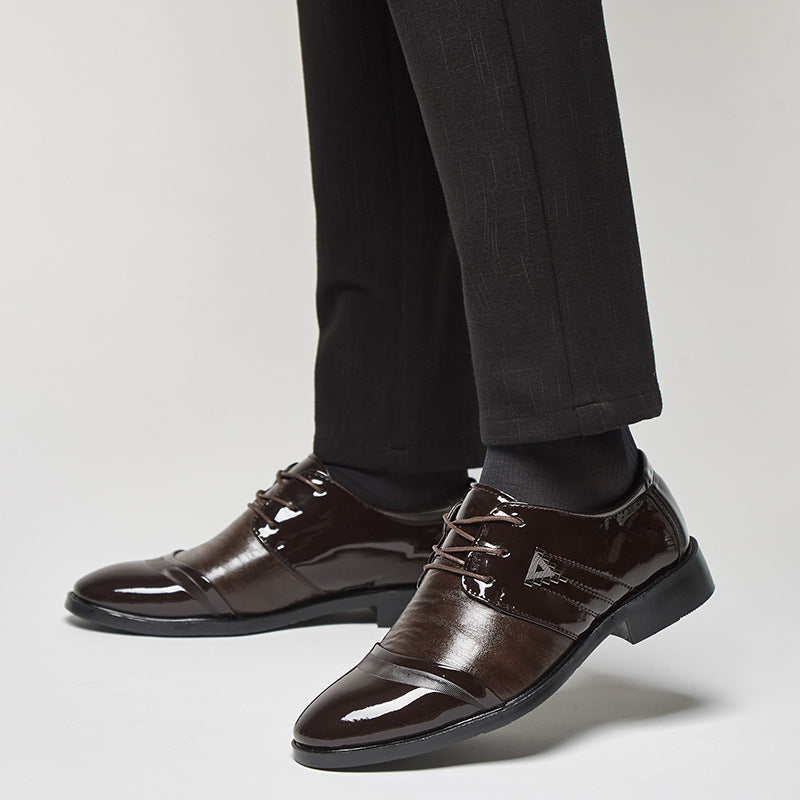 exclusive supply of 2021 spring new arrival leather shoes for men, business formal wedding shoes, tie back pointed toe flats, one piece dropshipping