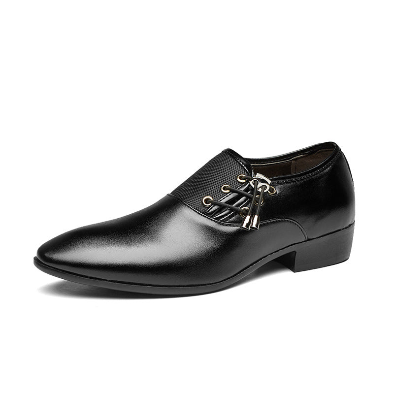 New plus size leather shoes for men, business formal dress shoes, versatile wedding shoes, soft black casual shoes, dropshipping available