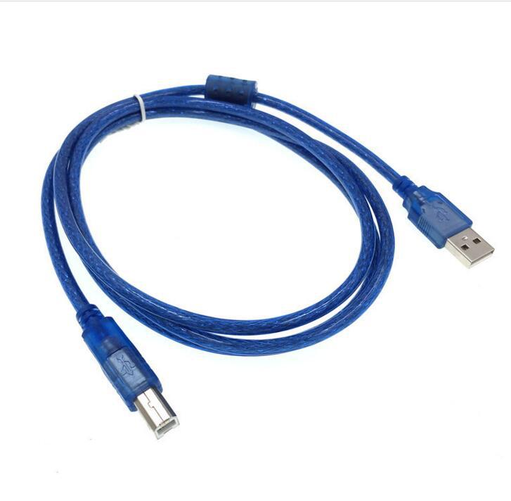 Usb 2.0 high-speed printer cable, 5m full copper usb printer connection cable, transparent blue high-speed shielded cable - wholesale