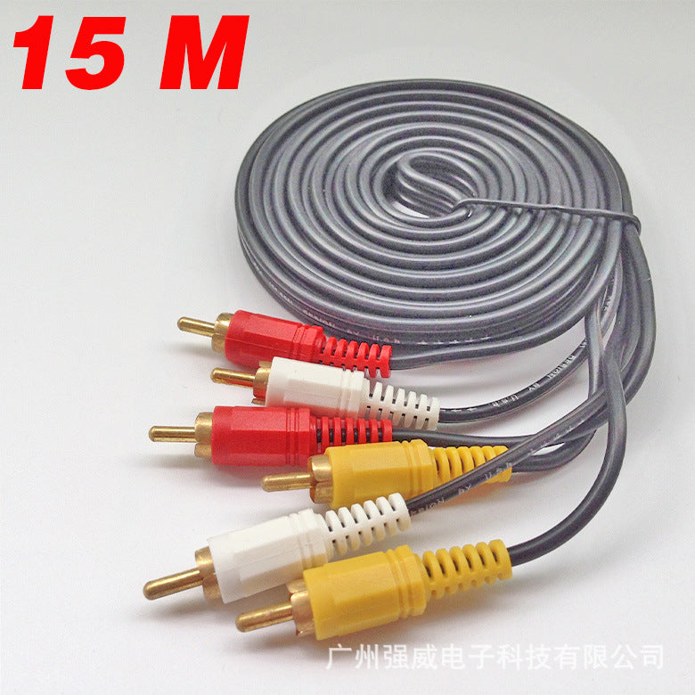 All copper 6-head av audio and video cable 3 lotus to 3 lotus video cable 1.5m / 3m / 5m / 10m / 20m