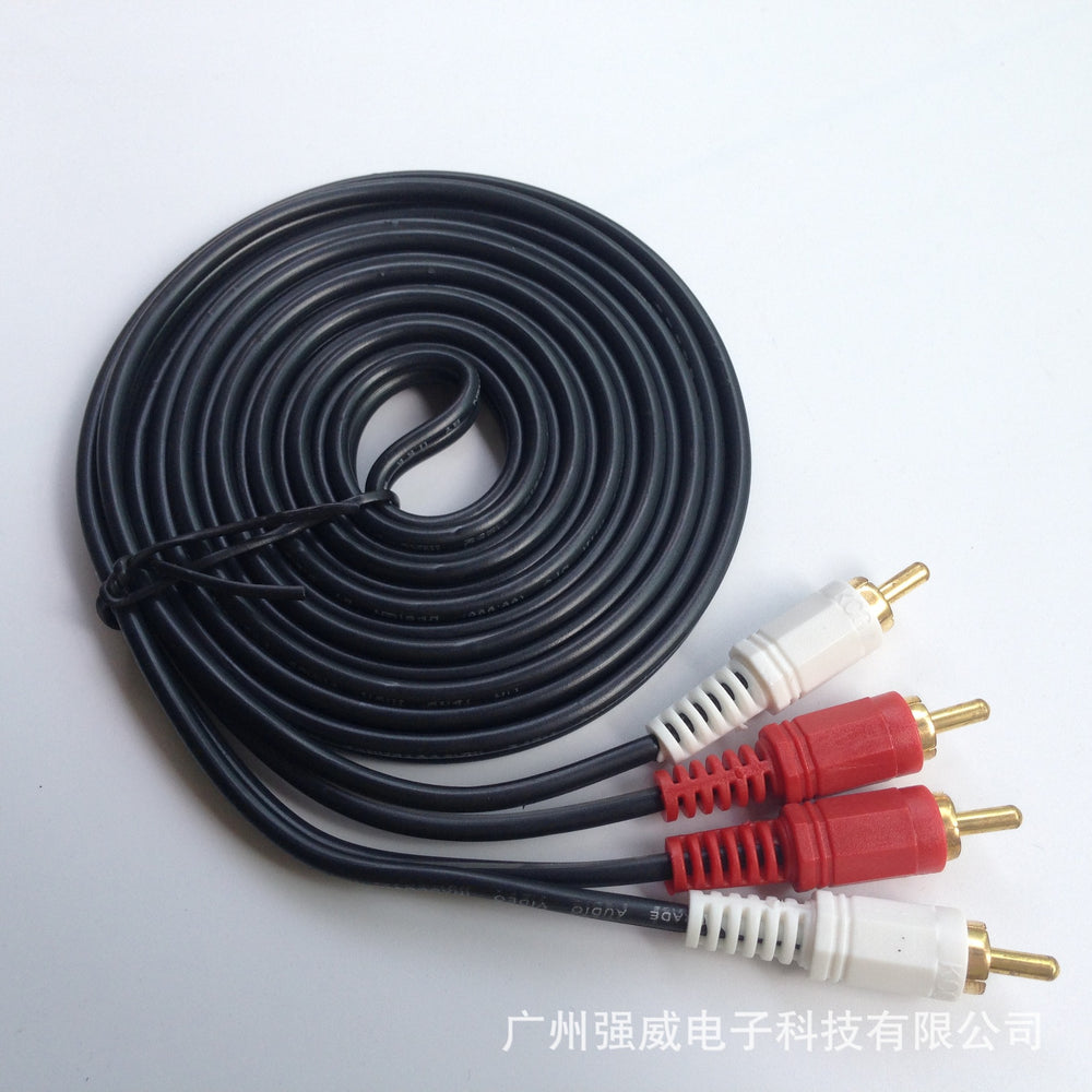 Four-head audio cable 2rca to 2rca lotus cable two-to-two audio cable 1.5m / 3m / 5m / 20m