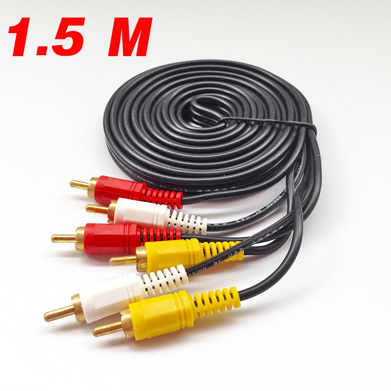 All copper 6-head av audio and video cable 3 lotus to 3 lotus video cable 1.5m / 3m / 5m / 10m / 20m