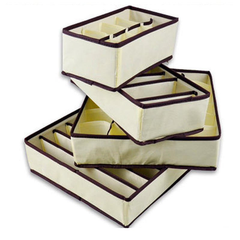 Home Day Non-woven Four-piece Storage Box Fabric Storage Box Underwear Storage Box Underwear Finishing Box