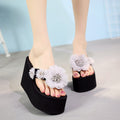 Women's 11cm super high heel slippers - sexy summer cute bowknot platform fashion outdoor non-slip nightclub flip-flops
