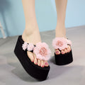 Women's 11cm super high heel slippers - sexy summer cute bowknot platform fashion outdoor non-slip nightclub flip-flops