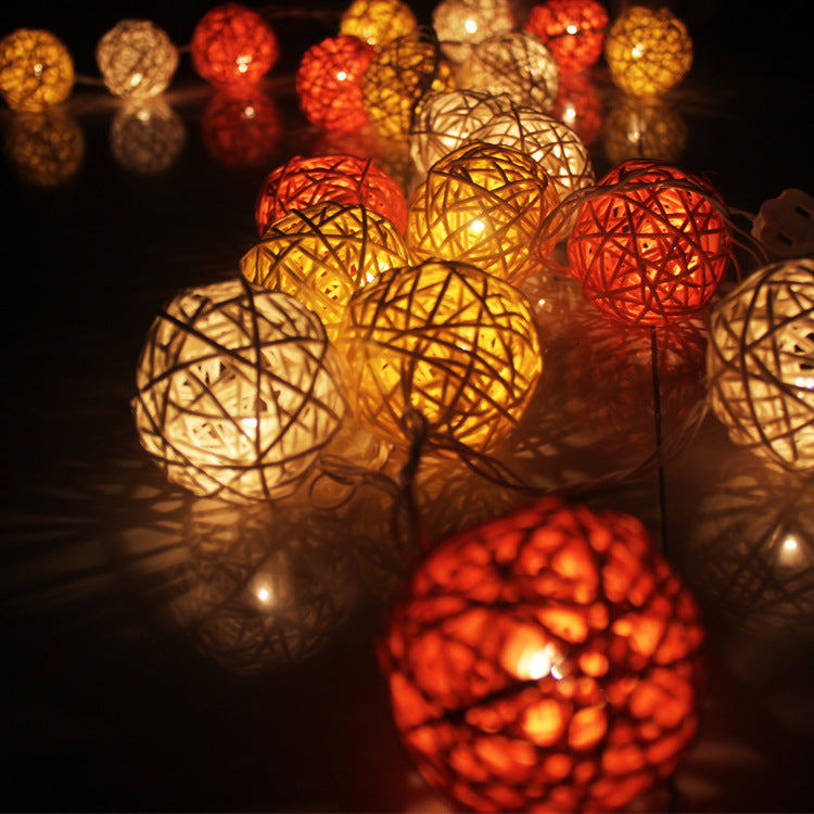 Hot-selling led Thai vine ball light string indoor Christmas holiday lights outdoor decoration waterproof string lights battery box lights