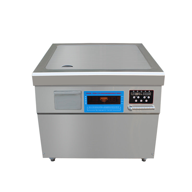 Commercial electric grill 12kw electromagnetic iron plate grill, vertical flat grill, fried steak pancake snack equipment