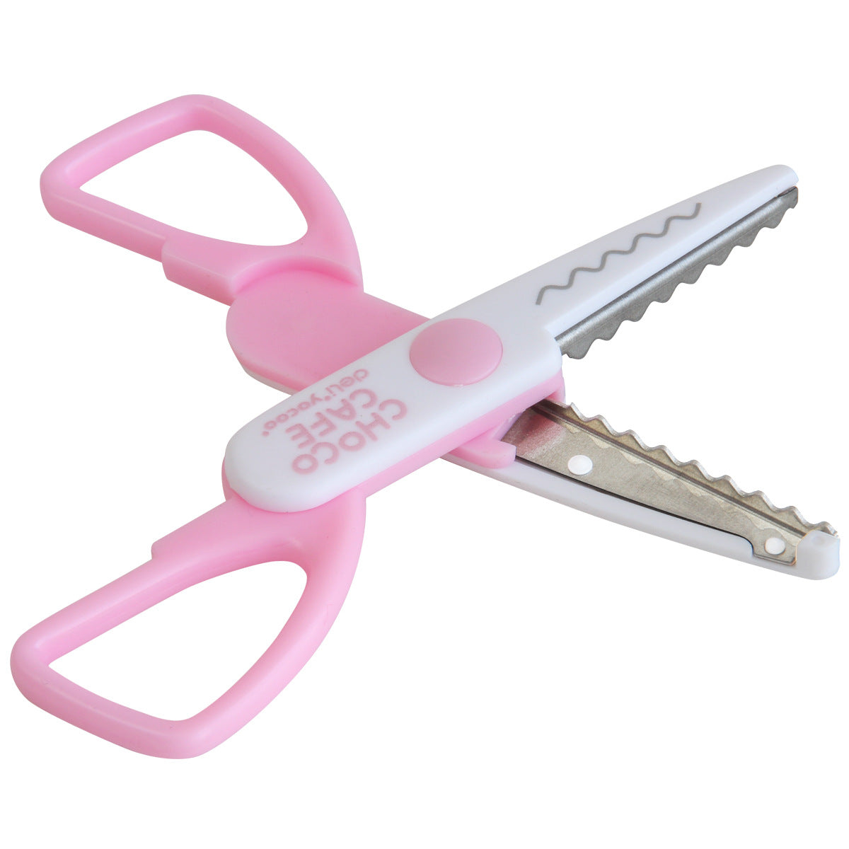Deli 95373 lace scissors 136mm children's scissors DIY paper scissors student wave handmade scissors wholesale