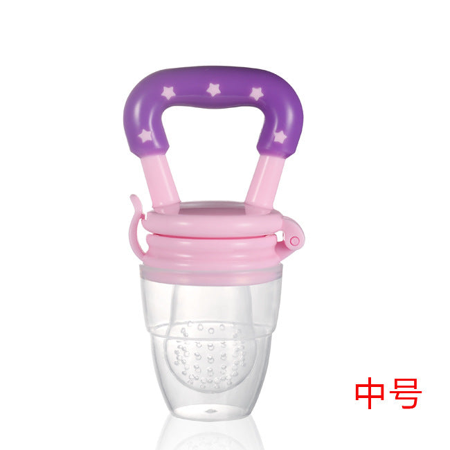 English card pack, baby fruit and vegetable music, fruit complementary food biting music, silicone mesh bag baby chewing and feeding tableware