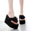 Women's 11cm super high heel slippers - sexy summer cute bowknot platform fashion outdoor non-slip nightclub flip-flops