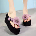 Women's 11cm super high heel slippers - sexy summer cute bowknot platform fashion outdoor non-slip nightclub flip-flops