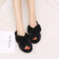 2024 fall/winter new fuzzy slippers for women, open-toe cotton slippers for home, crossover outdoor slippers, plus size women's slippers, thong sandals
