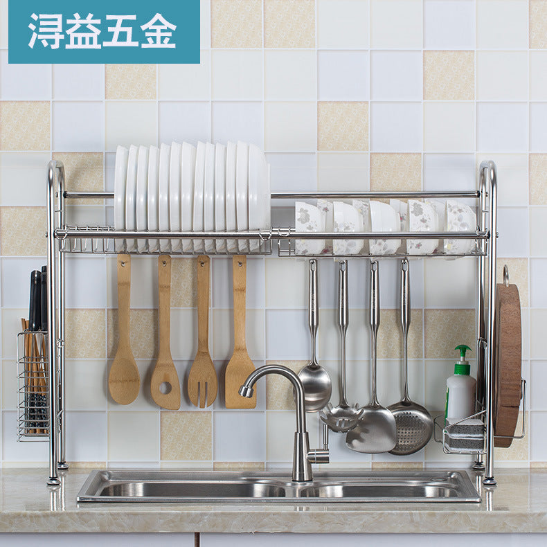 Stainless steel dish rack Drain rack Multifunctional kitchen rack Single layer sink Dish rack Storage rack Wholesale