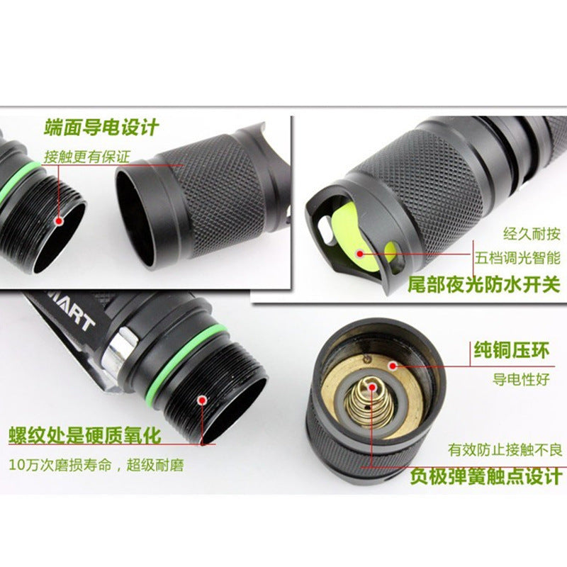 Gulin mini U2 LED strong light flashlight T6 long-distance waterproof strong light charging flashlight