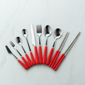 Mid-autumn mooncake knife and fork set - home dessert cake stainless steel fruit forks - customizable logo printing - mooncake forks