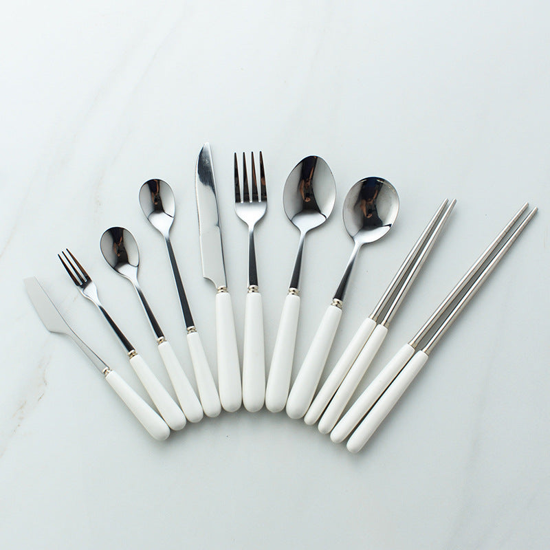 Mid-autumn mooncake knife and fork set - home dessert cake stainless steel fruit forks - customizable logo printing - mooncake forks