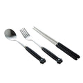 Spoon and chopsticks travel set - adult portable cutlery 3-piece set - creative stainless steel fork, spoon with storage case