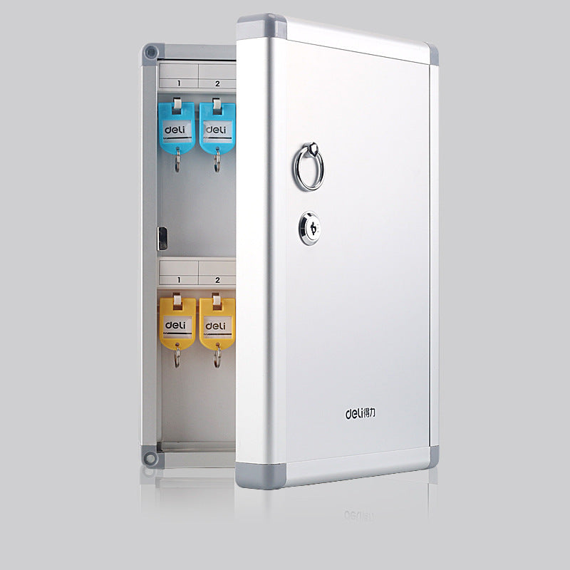 Deli 50800 key aluminum alloy key cabinet wall-mounted key management box key storage box 24-digit key box