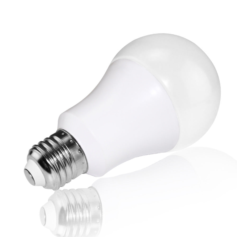 LED plastic clad aluminum ball light bulb E27 screw power saving light super bright household lighting light source E14 bubble light wide pressing color light