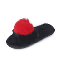 New indoor and outdoor heattech home stuffed slippers fall and winter confinement shoes heart-shaped fur slippers wholesale one-word cotton slippers