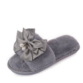 Korean new style chanel-inspired bowknot women's cotton slippers - fashionable indoor/outdoor rhinestone-stitched all-season slides