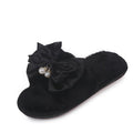 Korean new style chanel-inspired bowknot women's cotton slippers - fashionable indoor/outdoor rhinestone-stitched all-season slides