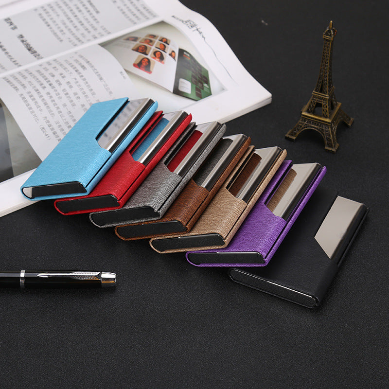 Creative washing water pattern business card holder Men's business card box Women's office storage box Large capacity lettering card bag