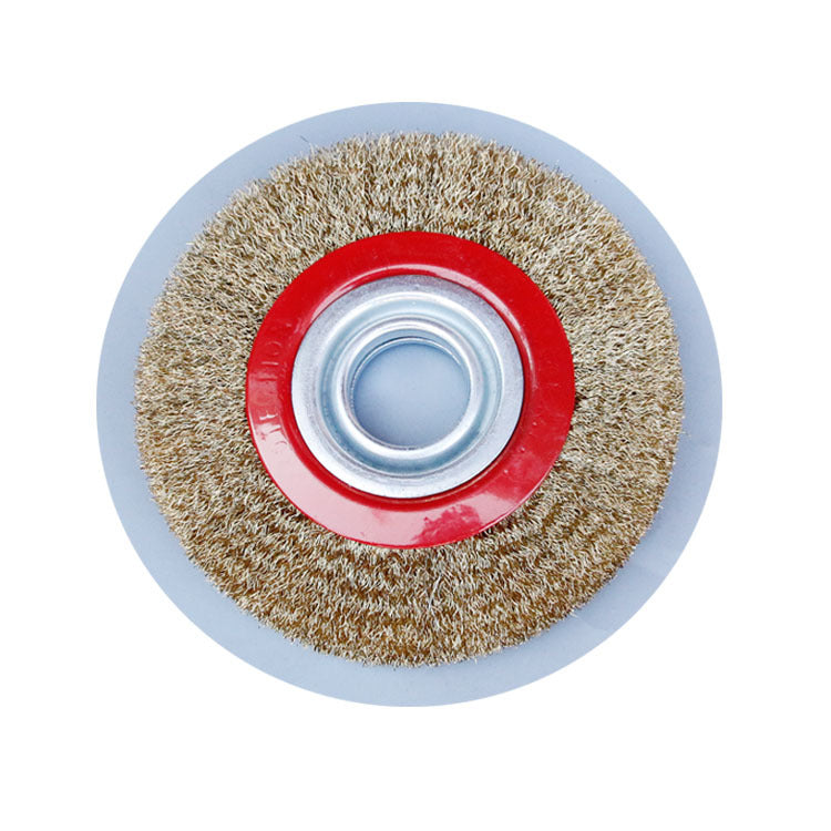 除锈机用平型钢丝轮 钢丝抛光轮PCP除锈打磨平行钢丝刷200mm