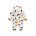 Fall and winter new korean pure cotton long sleeves men's and women's baby hooded romper crawling suit printing baby one-piece clothing