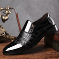 New plus size men's business formal leather shoes, pointed toe slip-on casual loafers - dropshipping available