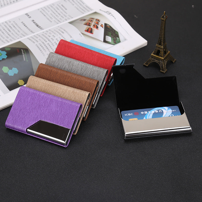 Creative washing water pattern business card holder Men's business card box Women's office storage box Large capacity lettering card bag