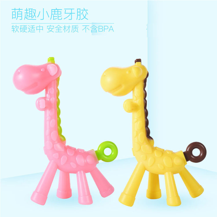 Baby Toothpaste Baby Training Bite Glue Soft Silicone Toothpaste Safety Molar Stick Giraffe Bite Glue Toy
