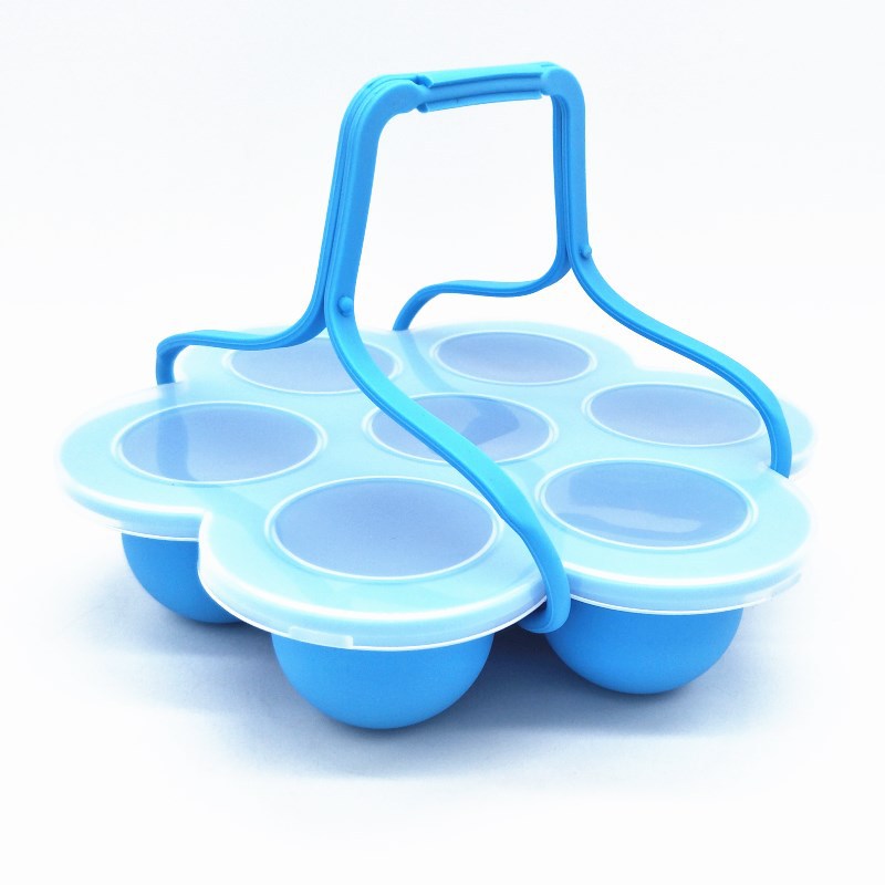 7-Hole silicone complementary food box, ice compartment with lid, baby food crisper, air fryer, pressure cooker, steamed egg mold
