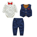 Export children's clothing spring & fall new arrivalkidssuit gentleman wearing bow tie baby clothes one-year-old boy formal wear