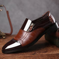 New men's business leather slip-on sandals - hollow-out design, breathable, perfect for weddings - dropshipping available