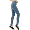 New women's high-waisted denim yoga leggings - peach lift workout pants for a beautiful butt and fitness