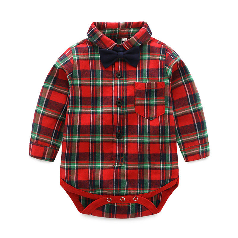 Kidssuit boys gentleman dress bow tie shirt khaki detachable overalls christmas baby clothes