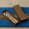 Chaobai new arrival ceramic handle knife, fork and spoon suit four-character pattern stainless steel spoon housewarming gift tableware factory wholesale