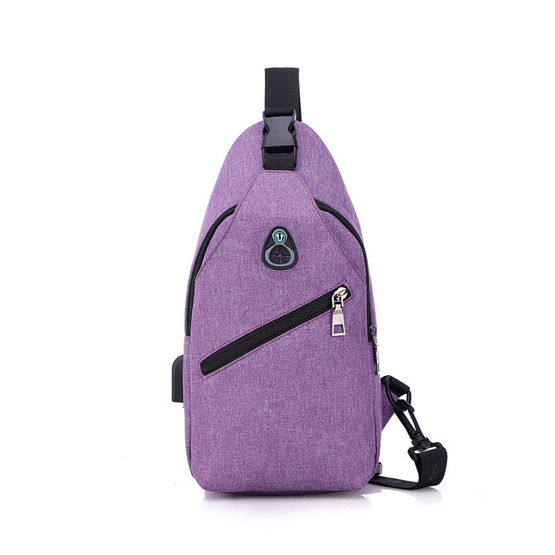 Feisha breast bag men's Korean version trendy canvas casual bag outdoor small backpack fashion bag shoulder bag messenger bag fanny pack
