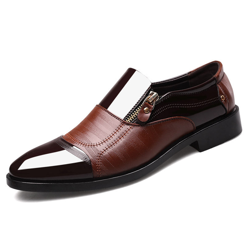 New men's business leather slip-on sandals - hollow-out design, breathable, perfect for weddings - dropshipping available