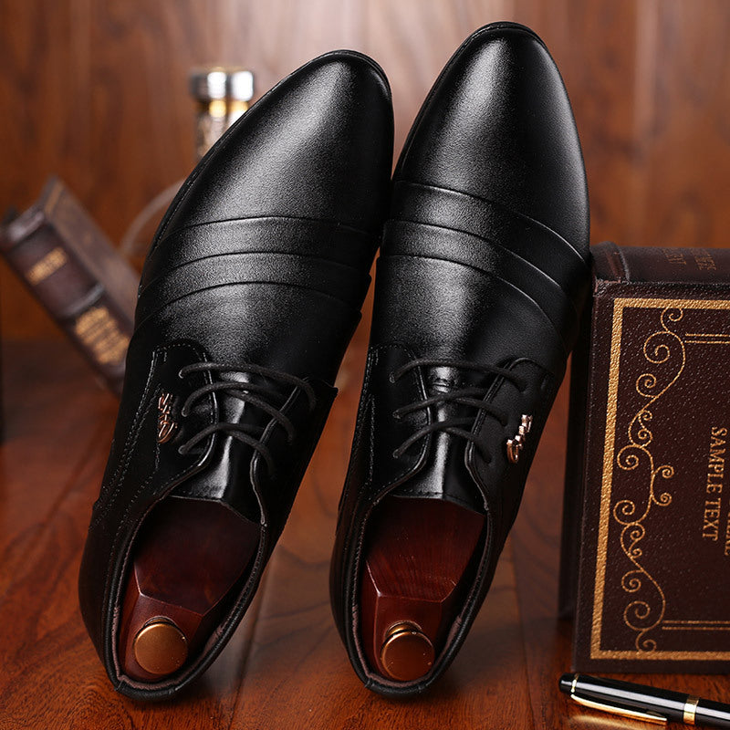 2021 new men's business formal leather shoes pointed toe slip-on casual shoes men's wedding shoes dropshipping available