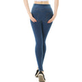 New women's high-waisted denim yoga leggings - peach lift workout pants for a beautiful butt and fitness