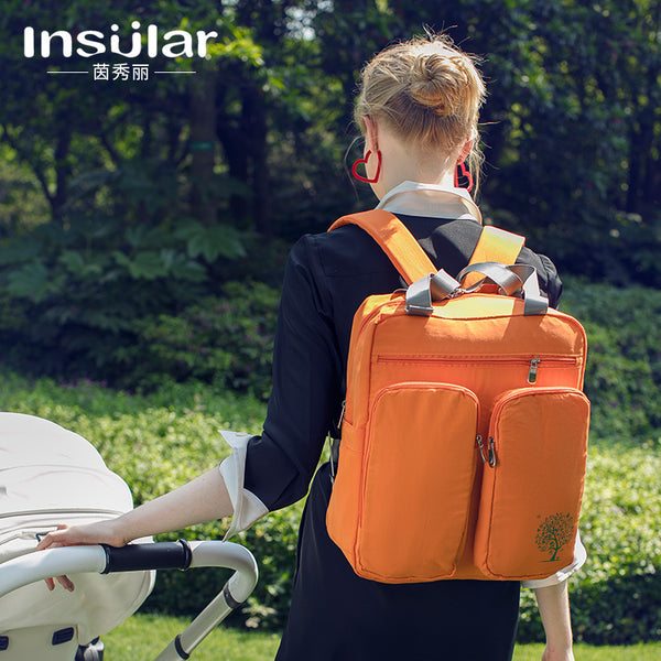 Yinxiuli Waterproof Multifunctional Double Shoulder Mommy Bag Maternity Bag Large Capacity Portable Double Shoulder Maternal and Infant Backpack Cross-border