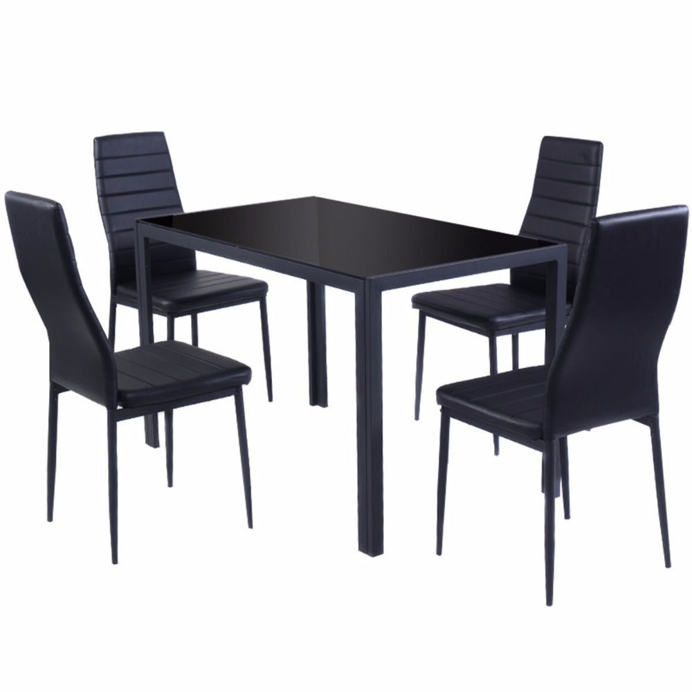 Export tempered glass restaurant table and chair set, home table and chair combination, commercial reception and negotiation area complete dining table and chair set