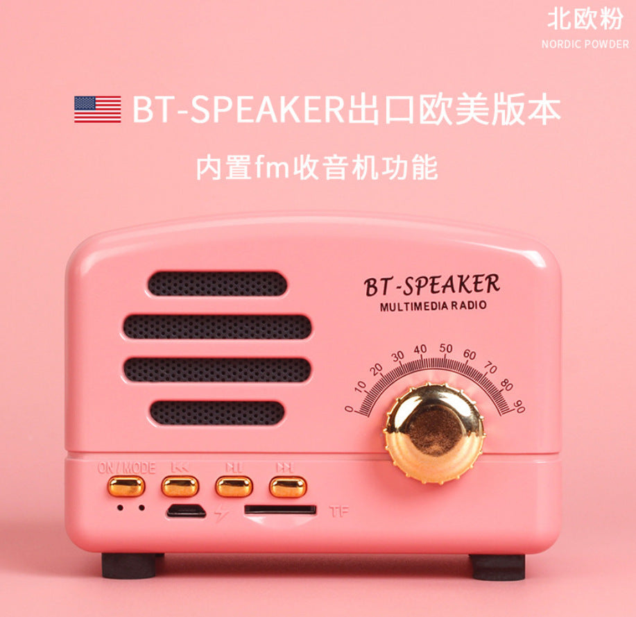 Retro bluetooth speaker - creative nostalgic bt01 bluetooth speaker - wireless bluetooth tf card retro speaker - wholesale