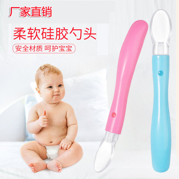 Directly from the manufacturer Child feeding tableware, baby silicone spoon, baby soft head spoon, baby spoon