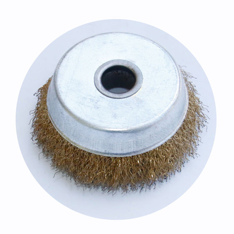 Manufacturer supplies bowl-shaped steel wire wheel special steel wire brush, copper-plated steel wire wheel 100x16mm 125x16mm