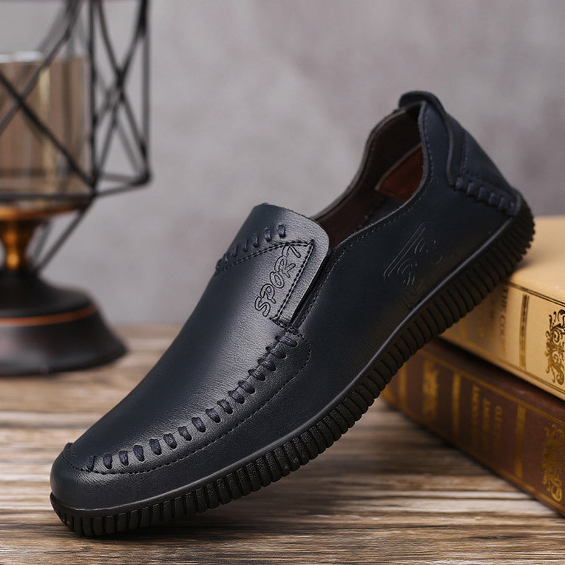 New men's leather dress shoes - perforated casual driving shoes - dropshipping available