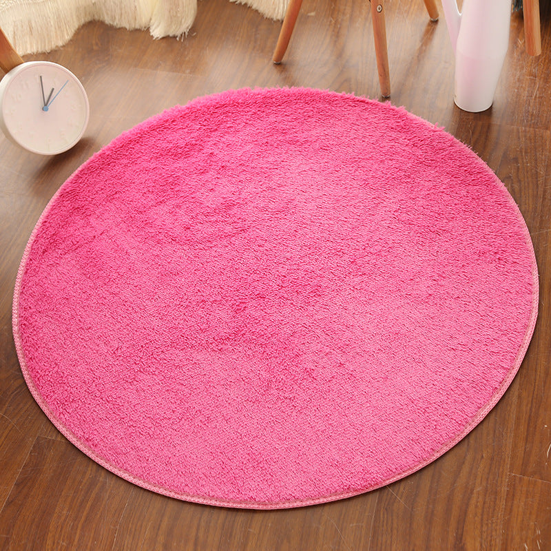 Silk wool round rug, floor mat, living room bedroom carpet, bedside mat, foot mat, computer chair pad, yoga mat