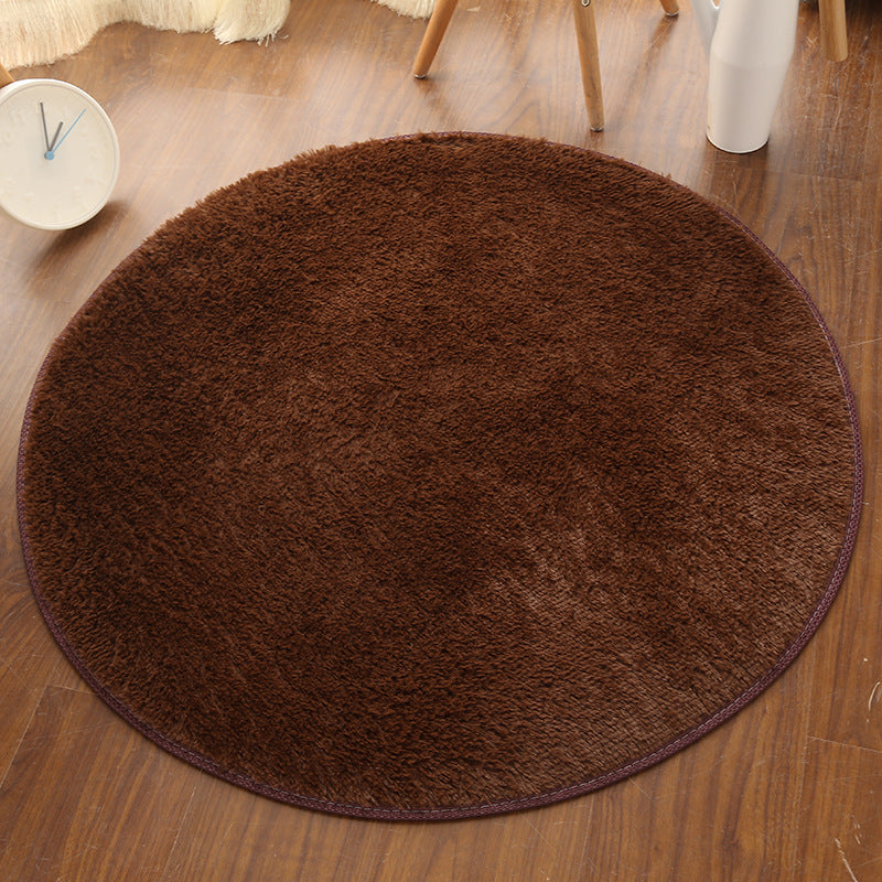Silk wool round rug, floor mat, living room bedroom carpet, bedside mat, foot mat, computer chair pad, yoga mat